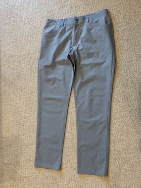 Rhoback Men's Gray Performance Casual Pants - 38x32